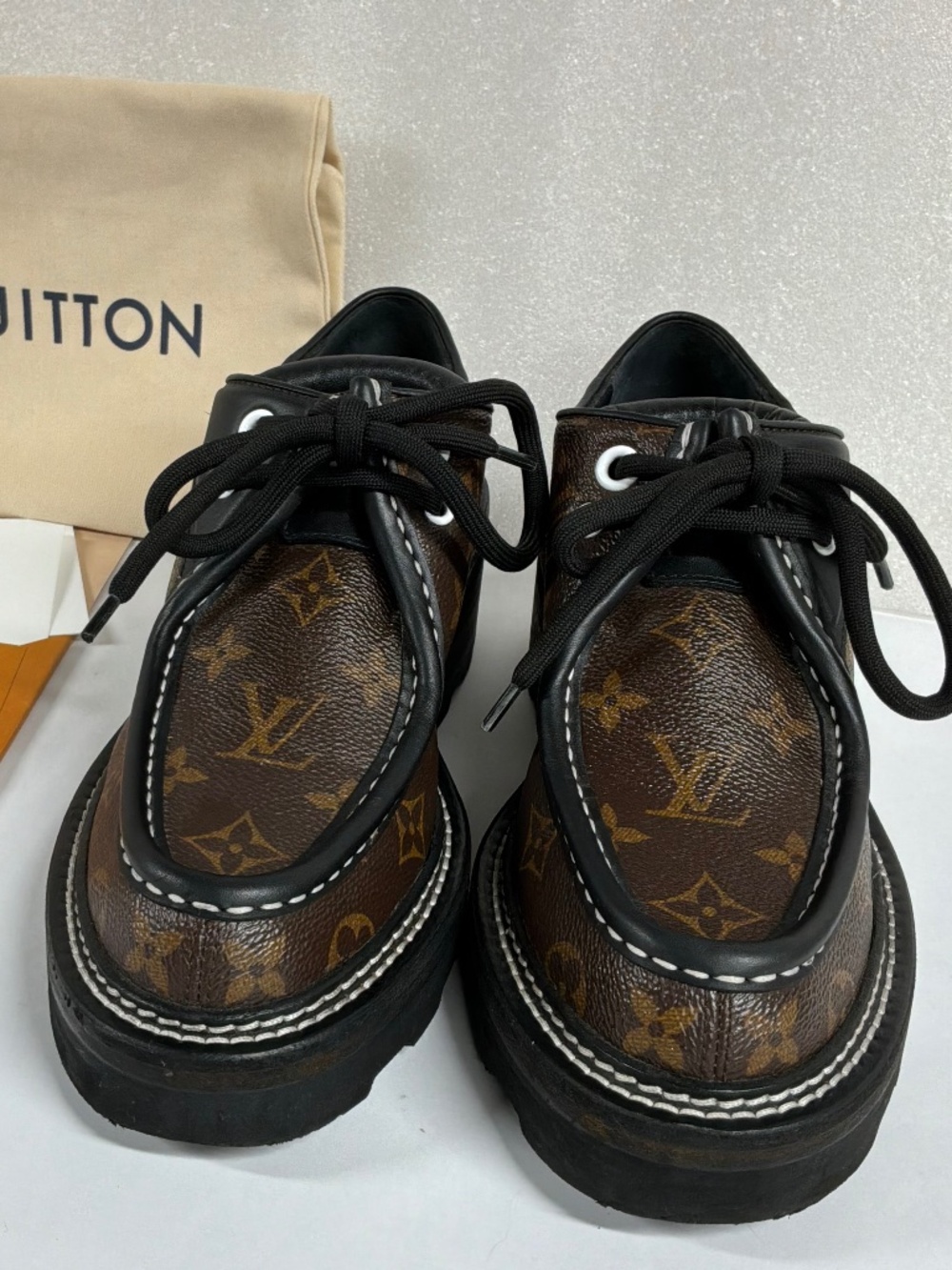 LOUIS VUITON ‎ Beaubourg Platform Derby Chunky Monogram 37.5. Excellent - Picture 2 of 16